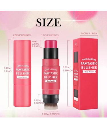 3-in-1 Waterproof Blush Stick & Lip Tint & Eye Shadow - Long Lasting Cream Blush in Rose Pink - Buy Online on GoSupps.com