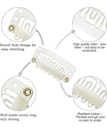 Metal Snap Hair Extension Clips - U-Shape Wig Clips for DIY Extensions (WHITE) - Buy Online on GoSupps.com