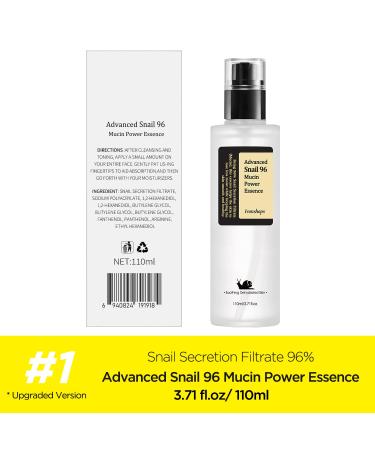Snail Mucin 96% Power Repairing Essence - 110ml Hydrating Serum for Dull Skin & Fine Lines | Extra Size Snail Secretion Filtrate - Buy Online on GoSupps.com