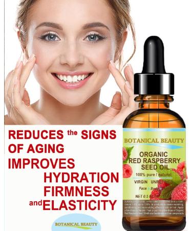 Organic Red Raspberry Seed Oil 0.5 Fl.oz for Face, Body & Hair - Botanical Beauty - Buy Online on GoSupps.com