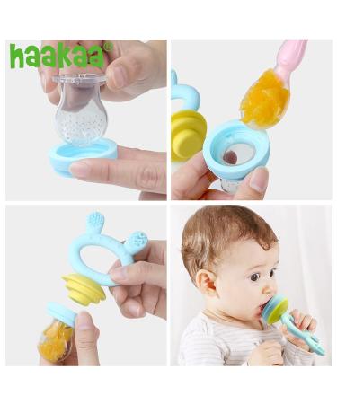 Haakaa Silicone Replacement Pouch for Baby Fruit Food Feeder - BPA Free, Large Size 2PCS - Buy Online on GoSupps.com