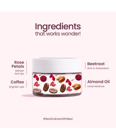 Rose & Beetroot Lip Lightening Scrub - Natural Remedy for Dark Lips & Pigmentation | 12gm - Buy Online on GoSupps.com