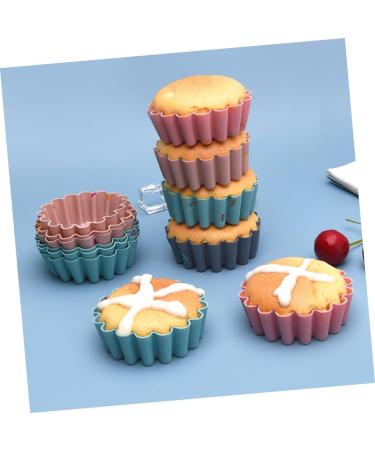 Alipis 24 Pcs Silicone Muffin Cup Packing Paper Silicone Baking Cup Mini Baking Gadgets Pudding Cake Stand 7.5X6.3CMx2pcs Assorted Colorx2pcs - Buy Online on GoSupps.com