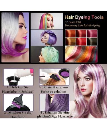 20-Piece Hair Coloring Set - DIY Beauty Salon Tool Kit with Brushes Combs Gloves & More | Perfect for At-Home Hair Dyeing - Buy Online on GoSupps.com