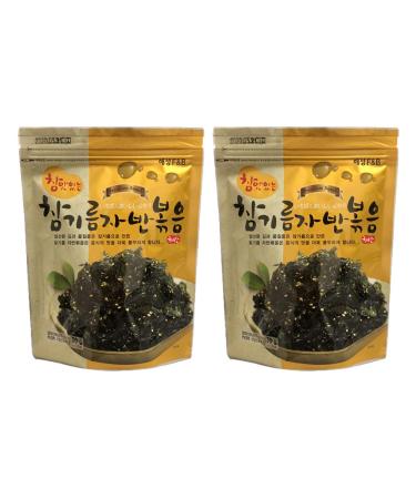 Korean Premium Roasted and Sea Salted Seasoned Seaweed Laver Snack 50g (Pack of 2)