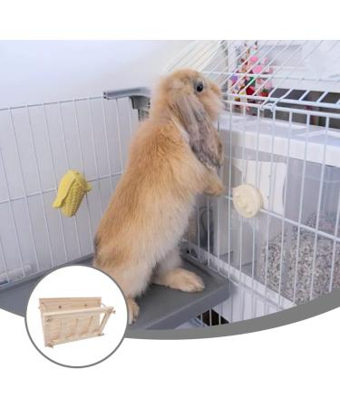 Wood Rabbit Hay Feeder Less Wasted Wooden Food Feeding Rack Biting Resistant Pet Wooden Hay Manger for Rabbit Guinea Pig Chinchilla Hamster - Buy Online on GoSupps.com