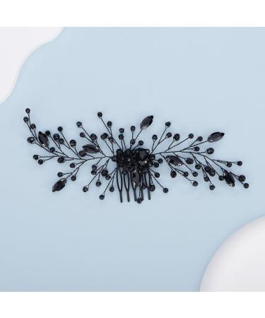 Black Rhinestones Hair Comb - Kercisbeauty Crystal Side Hairpiece for Weddings Bridesmaids & Themed Parties - Buy Online on GoSupps.com