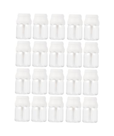 INOOMP 20 pi ces Lot de Tubes Gloss Transparent Miniatures avec Bouchon Blanc Contenants Vides pour L vres et Soin L vres Rechargeables Design Bouteille Portable et L ger Applicateur