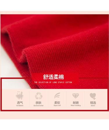 Chinese New Year Red Embroidered Cotton Socks 4 Pairs - Spring Festival Good Luck Socks - Size 34-39 - Buy Online on GoSupps.com