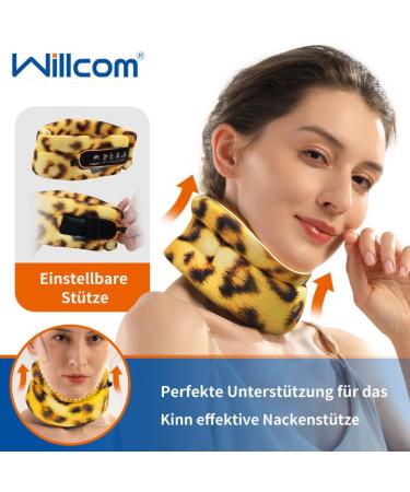 Willcom Neck Support for Pain Relief - Soft & Comfortable Sleep Aid Aligns Vertebrae Stabilizes Spine (M Leopard Pattern) - Shop Now! - Buy Online on GoSupps.com