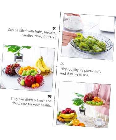 PRETYZOOM Home Fruit Tray 4pcs Snack Dried Multifunction Plates Fruits Small Household Candy Fruit Style European Trays Home 21X21CM Yellow - Buy Online on GoSupps.com