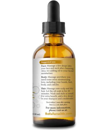 Organic 100% Pure Cold-Pressed 75,000 IU Vitamin E Oil | Bella Terra Oils 4oz | Natural Antioxidant for Skin, Hair, Nails, Stretch Marks & Scars - Buy Online on GoSupps.com