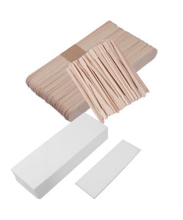 Fomiyes 400 pieces of disposable beauty bar Wachst bars made of wood wax strips for the upper lip craftsmanship made of wood wax strips make white also flat head accessories natural birch