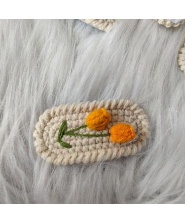 AJTUTUS Cute & Fun Wool Knitted Flower Hair Clip Crochet Flower Barrettes Colorful Hairpin Unique Hair Accessories for Kids - Buy Online on GoSupps.com