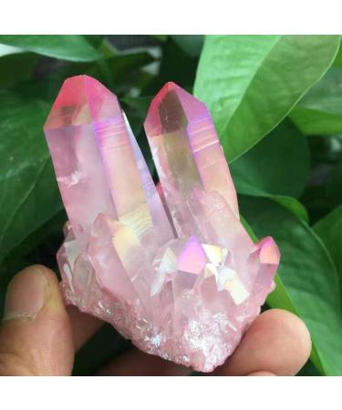 Natural Crystal Rough Natural Crystal Clusters with Pink Plated Titanium Coating heal 90-100g Stone Mineral Specimen - Buy Online on GoSupps.com