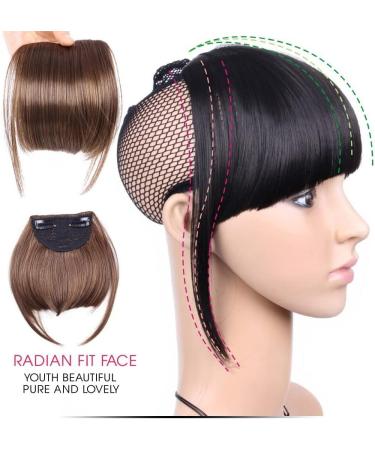 Bangs Hair Clip Fringe Bangs Synthetic Hair Extensions Clip in Bangs 6" Short Straight Hairpiece Thick Natural Front Neat Bangs with Temples for Women Girls Bangs Clip in Hair (Color : 1b Size : 6i 6inches 1b - Buy Online on GoSupps.com
