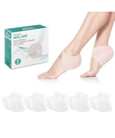 Dyroe heel cushion 5 pairs gel heel protection silicone pads -heel cups heel cups heel heel heel protector for heel spur plantar fasciitis very suitable for heel pain dry crack