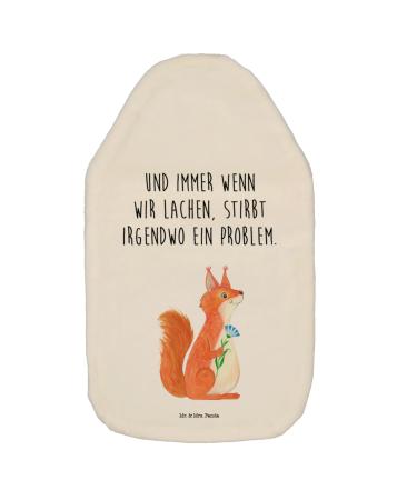 Mr. & Mrs. Panda Heat bottle Squirrel flower - gift funny sayings heat bottle cover good mood animals saying positive hot water bottle with white
