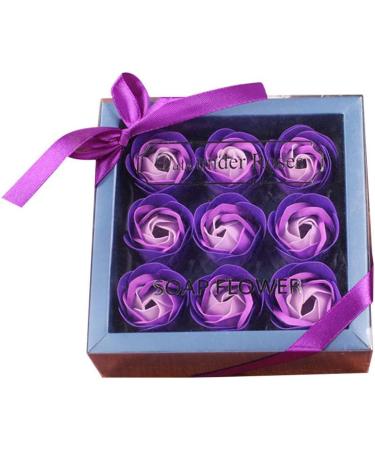 Fall Petal Valentine's Day Gifts | Purple Artificial Rose Flower Soap Bouquet & Paper Flower Arrangement - Perfect for Romantic Decor - Buy Online on GoSupps.com