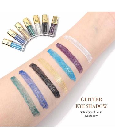 Kilshye Glitter Liquid Eyeshadow - High Pigment Metallic Eye Shadow in D- Blue 15 | Long Lasting & Waterproof Liquid Makeup for Women and Girls - Buy Online on GoSupps.com