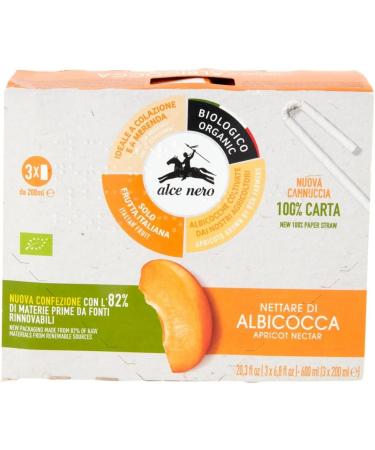 Alce Nero Organic Apricot Nectar Lot of 3 organic apricot nectars 3 Brik of 200 ml - Buy Online on GoSupps.com