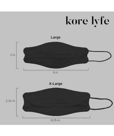 25 PCS KF94 Face Mask - X-LARGE Black - Made in Korea - 25% Larger Size - Breathable Premium Quality - 5 PCS Reclosable Package - International Shipping Available - Buy Online on GoSupps.com