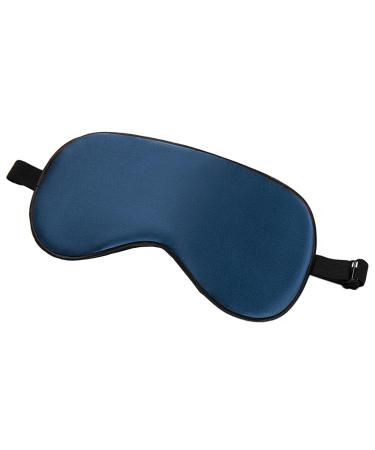 Sale!!Slip Silk Sleep Mask 100% Pure Mulberry 16 Momme Silk Eye Mask - Comfortable Sleeping Mask with Elastic Band + Pure Silk Filler and Interna (Navy Medium) 1 Count (Pack of 1) Navy