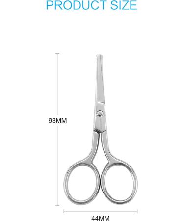 Jarvistar Stainless Steel Nose & Ear Hair Scissors - Premium Rounded Tip Manicure Shears for Men - 93mm Silver Nail Scissors - Buy Online on GoSupps.com