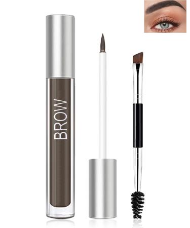 Tinted Brow Gel- Brown Tinted Thickening Eyebrow Gel Brow Fast Sculpt Volumizing Eyebrow Glue Waterproof Long-Lasting Transfer-Proof Eyebrow Mascara Makeup with Brow Tool & Brush (0.106 Oz)-02# 02# Black Brown