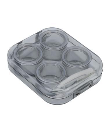 AMONIDA Contact Lens Case Contact Lens Container Transparent Hygienic Plastic Travel Tweezers for Girls in the Office (Gray)