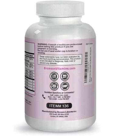 Bronson Hair Skin & Nails Biotin Supplement - Extra Strength Formula for Women - 100 Capsules - Buy Online on GoSupps.com