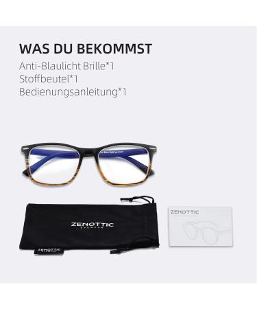 ZENOTTIC Anti-Blue Light Rectangular Reading Glasses for Men | UV 400 Protection | Includes Glasses Case | Brown/Gray | Perfect for PC TV & Gaming - Buy Online on GoSupps.com