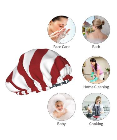 American Flag Shower Cap for Women - Waterproof Double Layer Design for Spa, Hotel, and Salon Use - Buy Online on GoSupps.com