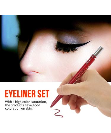 Natudeco 12 Colors Eyeliner Pencil Eye Shadow Pencil Waterproof Long Lasting Gel Eyeliner Eye Makeup with Ultra-Fine Tip - Buy Online on GoSupps.com