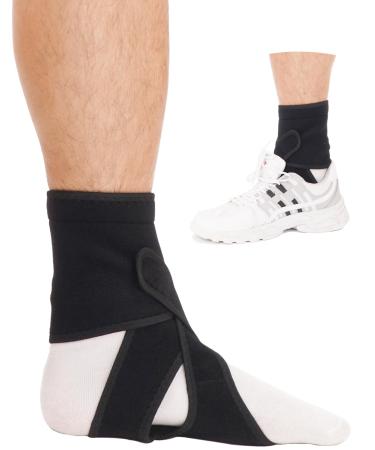 Drop Foot Brace AFO Foot Drop Brace for Walking Drop Foot Brace with Shoes Soft Night Splint for Foot Drop Foot Drop Brace for Sleeping Adjustable Ankle Brace (Left) Left-Black