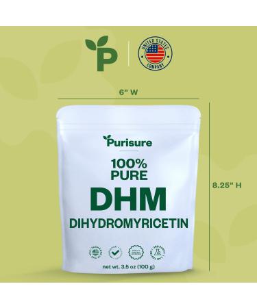 Purisure 100% Pure Dihydromyricetin Powder 100g - Liver Support & Wellness Supplement for Worry-Free Nights | Premium Quality DHM Supplement - Buy Online on GoSupps.com