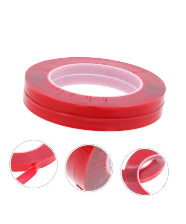 NUOBESTY 2 Rolls Transparent Double-sided Tape Double Sided Tape Clear Nail Stand for Press on Press on Nail Tape Nail Display Holder Clear Tape Red Color Card No Trace No Substrate Acrylic - Buy Online on GoSupps.com