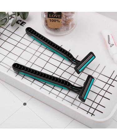 Men's 10PC Portable Manual Beard Trimmer - Travel-Ready Safety Razor with Rubber Grip | Ideal for Home & Hotel Use - Green - Buy Online on GoSupps.com