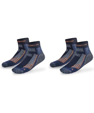Black Crevice merino hiking socks I women & men's trekking socks in different colors & sizes i hiking socks with reinforced toes & heel I odor-inhibiting & breathable i 2 pair 39-42 short-black/orange