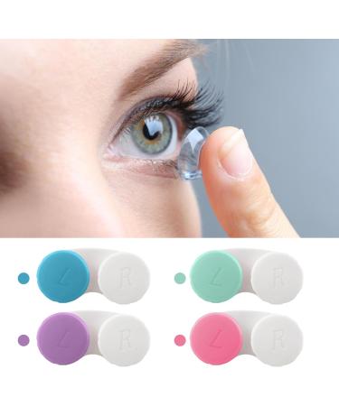 KMZ 4 Pcs Contact Lens Cases Left/Right Eyes Contact Lens Holder Care Box Portable Soaking Storage Mini Box for Travel Home Outdoor Business Trip (4 Colors) - Buy Online on GoSupps.com
