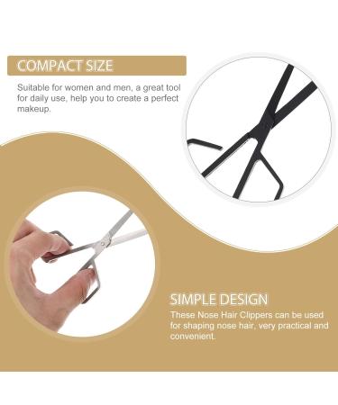 FRCOLOR Stainless Steel Hair Scissors - Professional Nose Hair & Beard Trimming Tools (2pcs) | Multi-Function Small Scissors for Precision Grooming - Buy Online on GoSupps.com