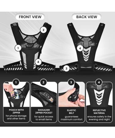 Reflective Running Vest with Phone Holder | Unisex Running Gym & Cycling Gear - Buy Online on GoSupps.com