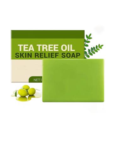 JIAOY Loravey Relief Soap Tea Tree Oil Soap Natural Foot & Body Soap for Healthy Skin Gentle Exfoliating Soap Lasting Odor Control Daily Cooling Cleaning