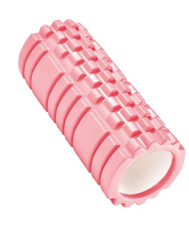13" Pink Foam Roller - for Self Massage Exercise, Back Pain, Legs, Yoga, Relieve Muscles, Physical Therapy, Body Stretching, Deep Tissue - Medium Density Pink 13in