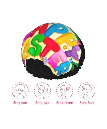 Happy Easter Day Reusable Shower Cap for Women & Kids - Adjustable, Double Layer, Suitable for All Hair Lengths - Buy Online on GoSupps.com