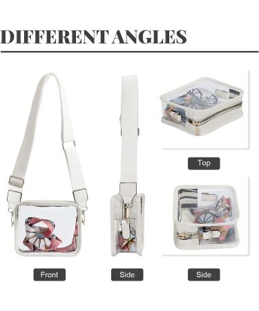 PVC Clear Crossbody Bag - Stadium Approved Shoulder Purse for Women - White - Buy Online on GoSupps.com
