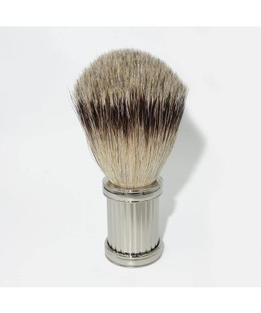 NSNT Exquisit Men's Shaving Brush Set - Silver Tip & Travel Cup - Premium Foam Rasur Brush (12x18cm) - Buy Online on GoSupps.com