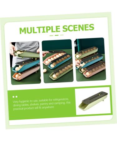 GLEAVI 2pcs Egg Storage Box Refrigerator Egg Drawer Eggs Egg Drawer for Refrigerator Egg Tray Crisper Green 33x9.2cm - Buy Online on GoSupps.com