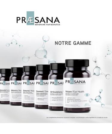 PRAESANA - Vision - Contributes to Visual Health - Food Supplement - 2 Tablets/day - 30 days program - Made & Formulated in France - Buy Online on GoSupps.com