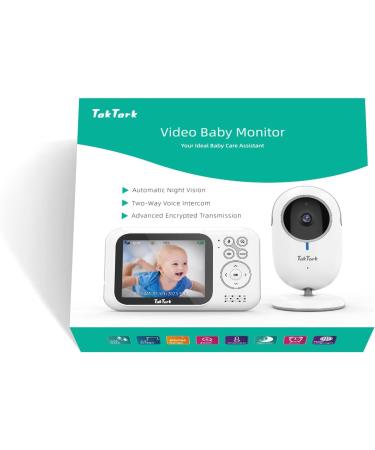 Taktark Baby Monitor with Camera - 3.2 Video Baby Monitor Zoom Intercom Night Vision & Temperature Monitoring | Best Baby Cam for International Shipping - Buy Online on GoSupps.com